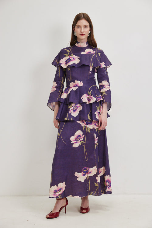 Argaman Linen Maxi Dress