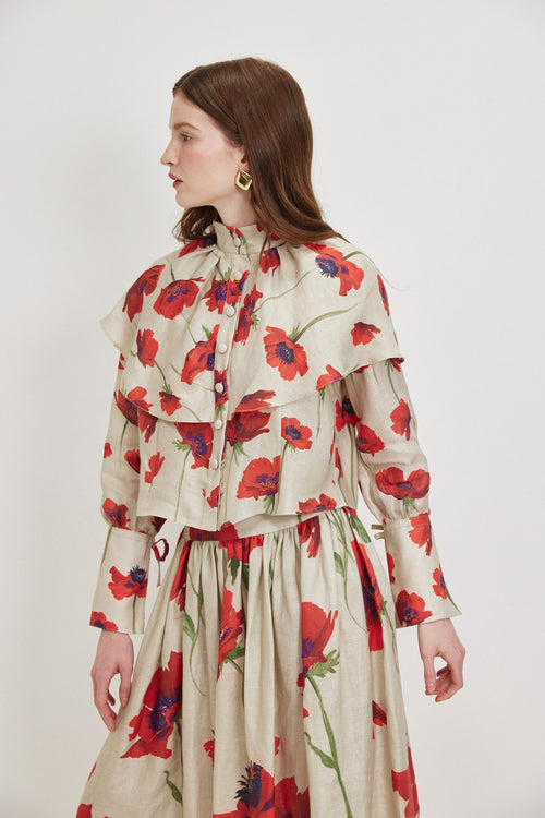 Red Calanit Linen Maxi