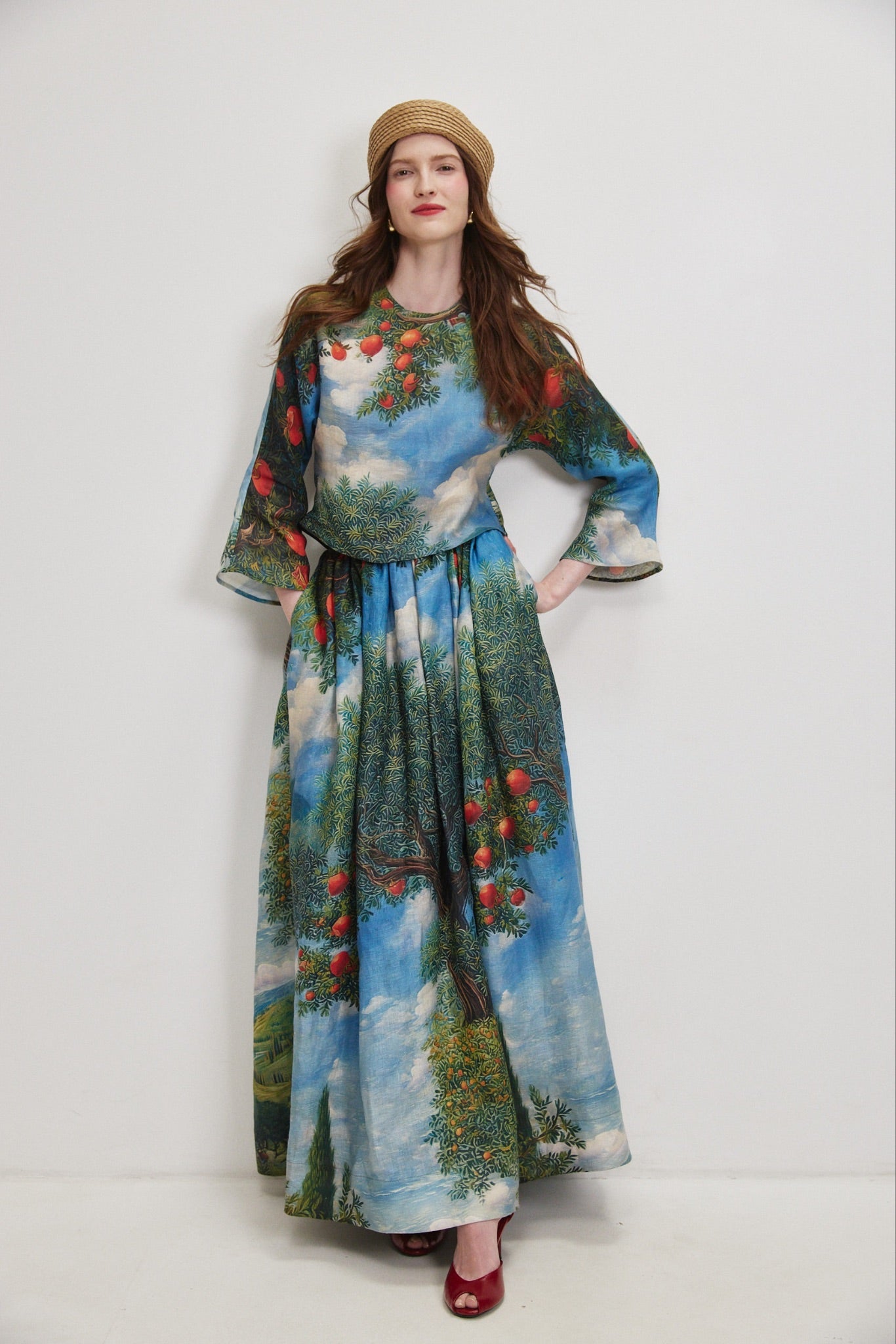 Jerusalem Hills Linen Maxi Skirt